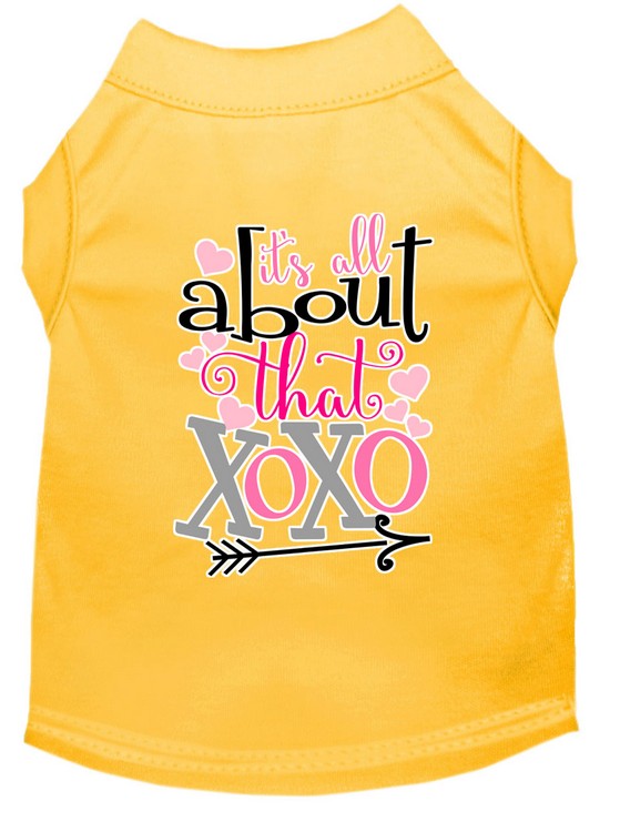 All about that XOXO Screen Print Dog Shirt Yellow XXL